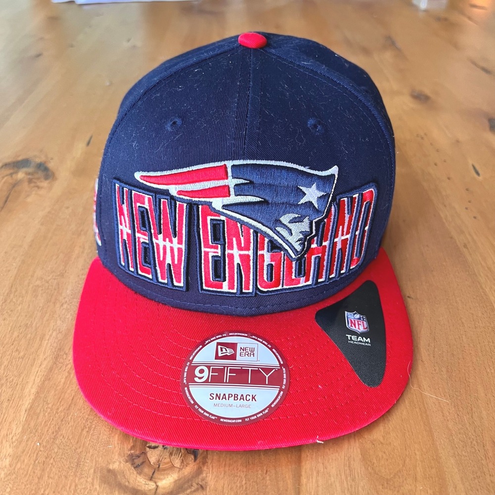 New England Patriots New Era 9FIFTY Snapback Hat Navy Red NFL Medium-Large